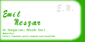 emil meszar business card